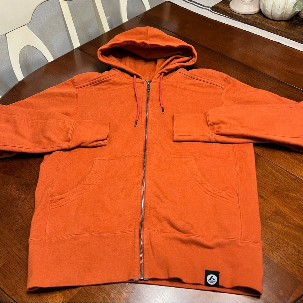 American Giant Classic Mens M Orange full Zip-Up heavy cotton Hoodie sweatshirt - Picture 2 of 14